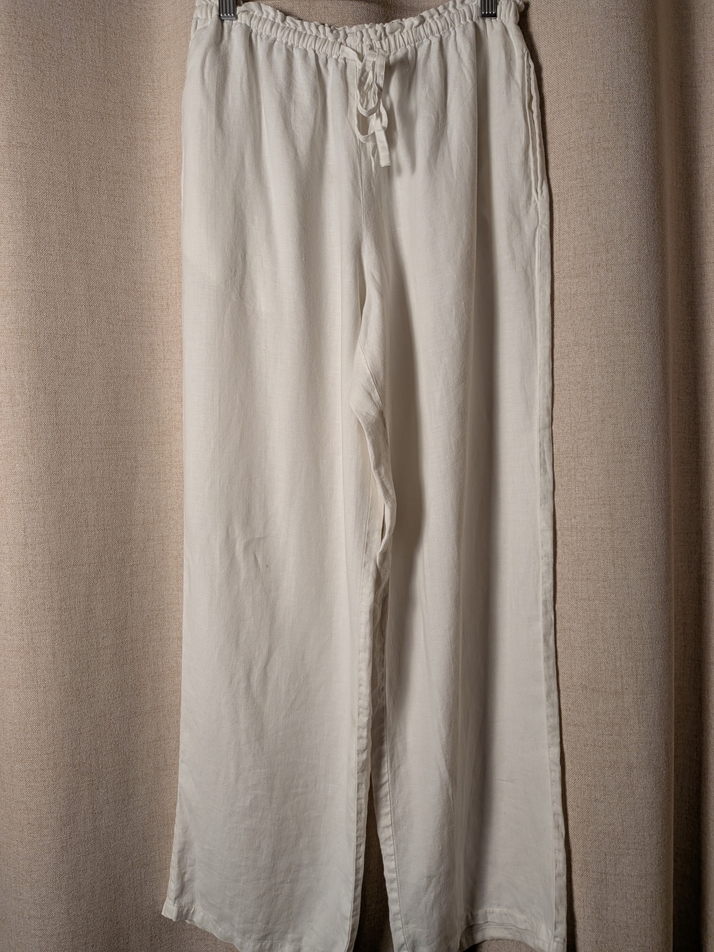 GAP 100% Linen White Pull On Wide Leg Pants XS